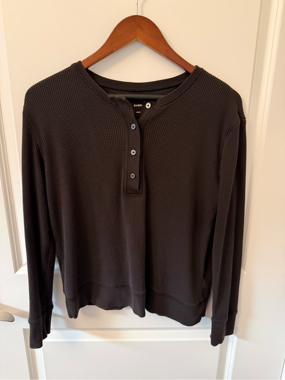 Everlane Waffle Knit Henley Size Small